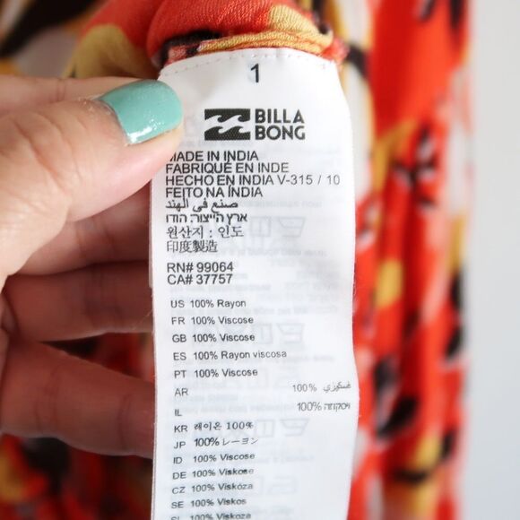 Billabong Colorful Long Sleeve Top - Size Small - Picture 8 of 8